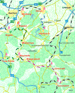 Karte der Eifel-/Vennregion